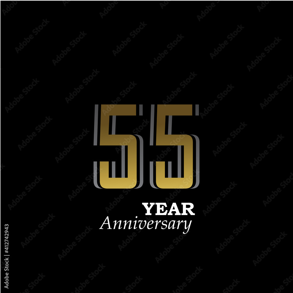 Fototapeta premium Year Anniversary Logo Vector Template Design Illustration blue and white