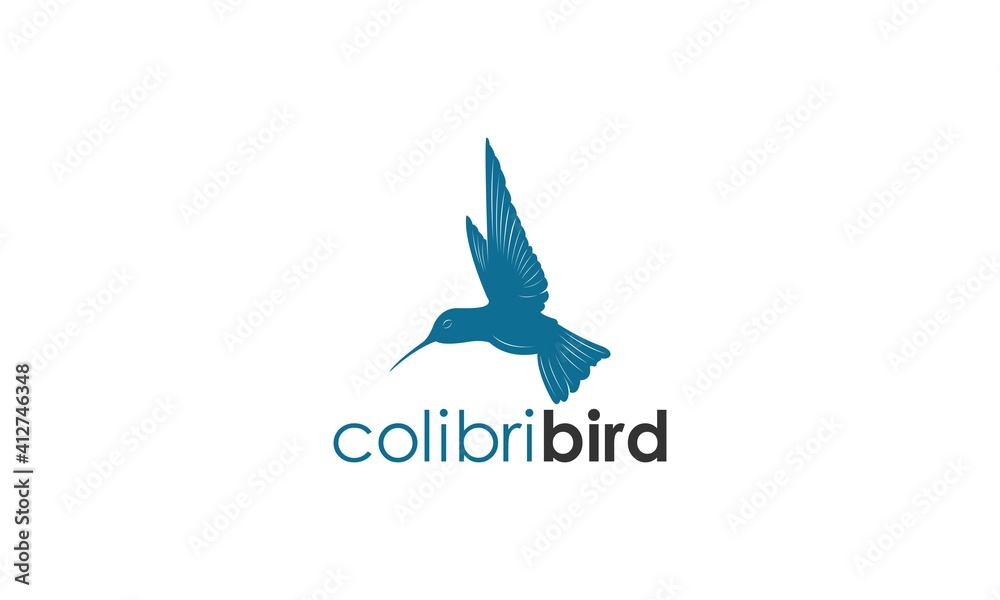 Obraz premium the logo of a hummingbird in flight and flapping its wings, reflecting freedom