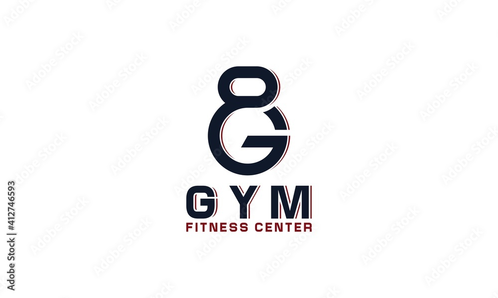 logo for GYM with Kettlebells in the shape of a unique G logo for GYM with Kettlebells in the shape of a unique G