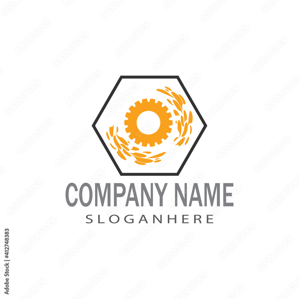 Fototapeta premium Gear Logo Template vector icon illustration design