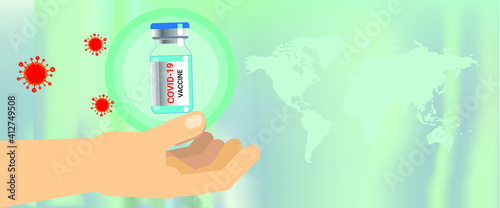 Development and creation of a coronavirus vaccine COVID-19 .Coronavirus Vaccine concept. Vaccine Concept of fight against coronavirus. white abstract Vector background