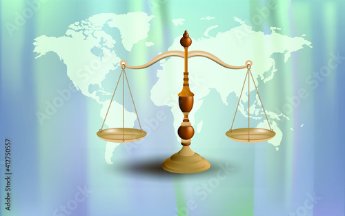 scales of justice isolated on Blue background