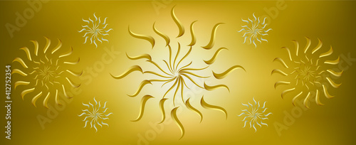 Gold color abstract curve pattern background