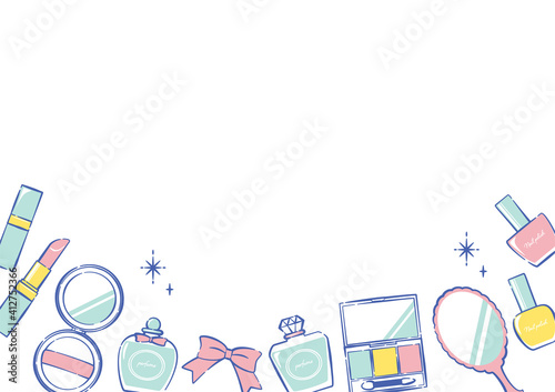 simple frame of cosmetic items