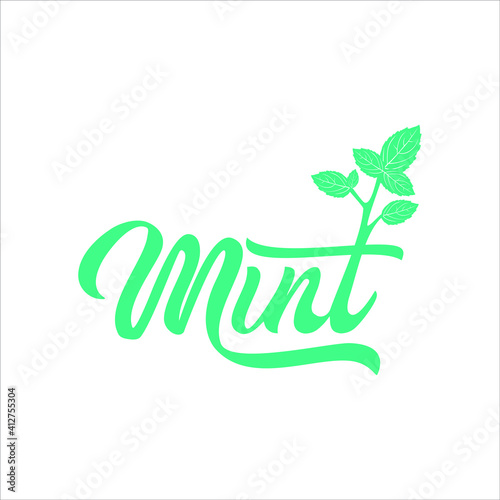 mint logo lettering leaf plant organic exclusive design inspiration