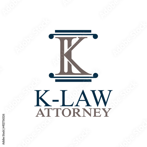 KL lettering attorney pillar KL law simbol design exclusive inspiration