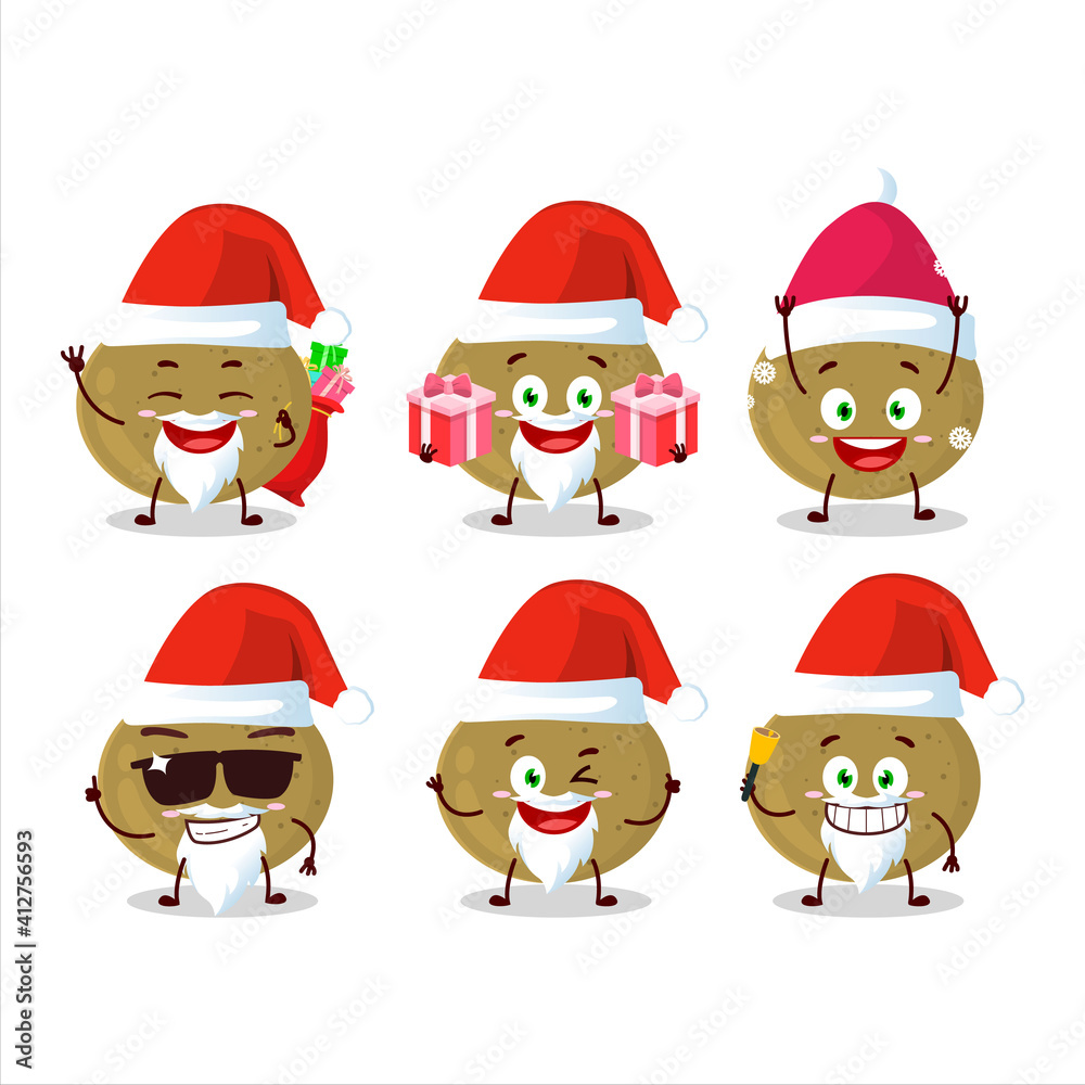 Santa Claus emoticons with ceylon gooseberry cartoon character