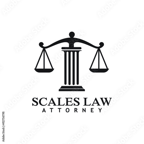 scales of justice attorney pillar law simbol design exclusive inspiration