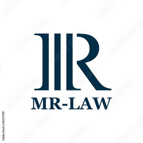 Mr lettering attorney pillar mr law simbol design exclusive inspiration