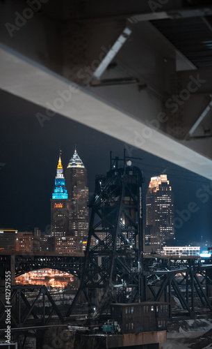 Cleveland Ohio Skyline at night from tremont