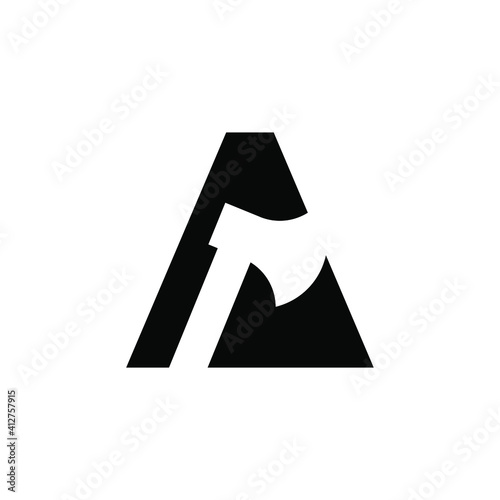 capital letter A with axe initial logo concept template vector illustration design isolated background