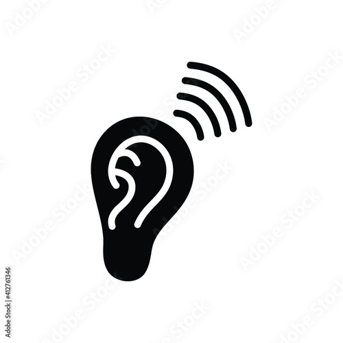 Black solid icon for heard