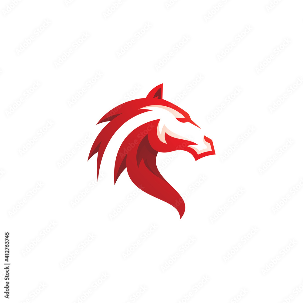 Modern Horse Mustang Head Mascot Logo Modern Horse Mustang Head Mascot Logo