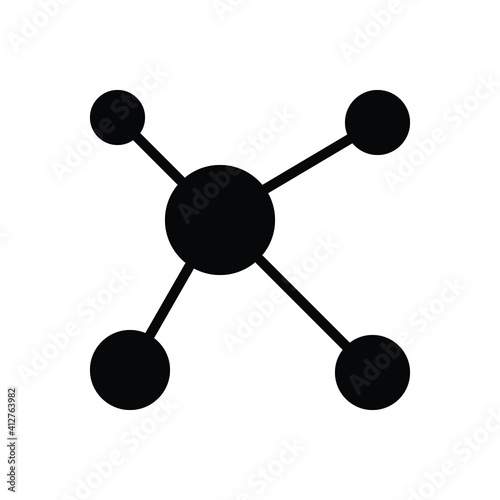 Black solid icon for molecules