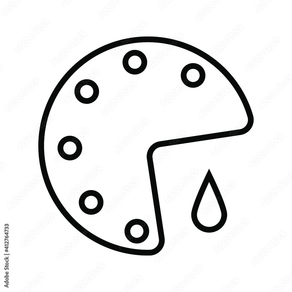 Paint palette and brush icon Paint palette and brush icon