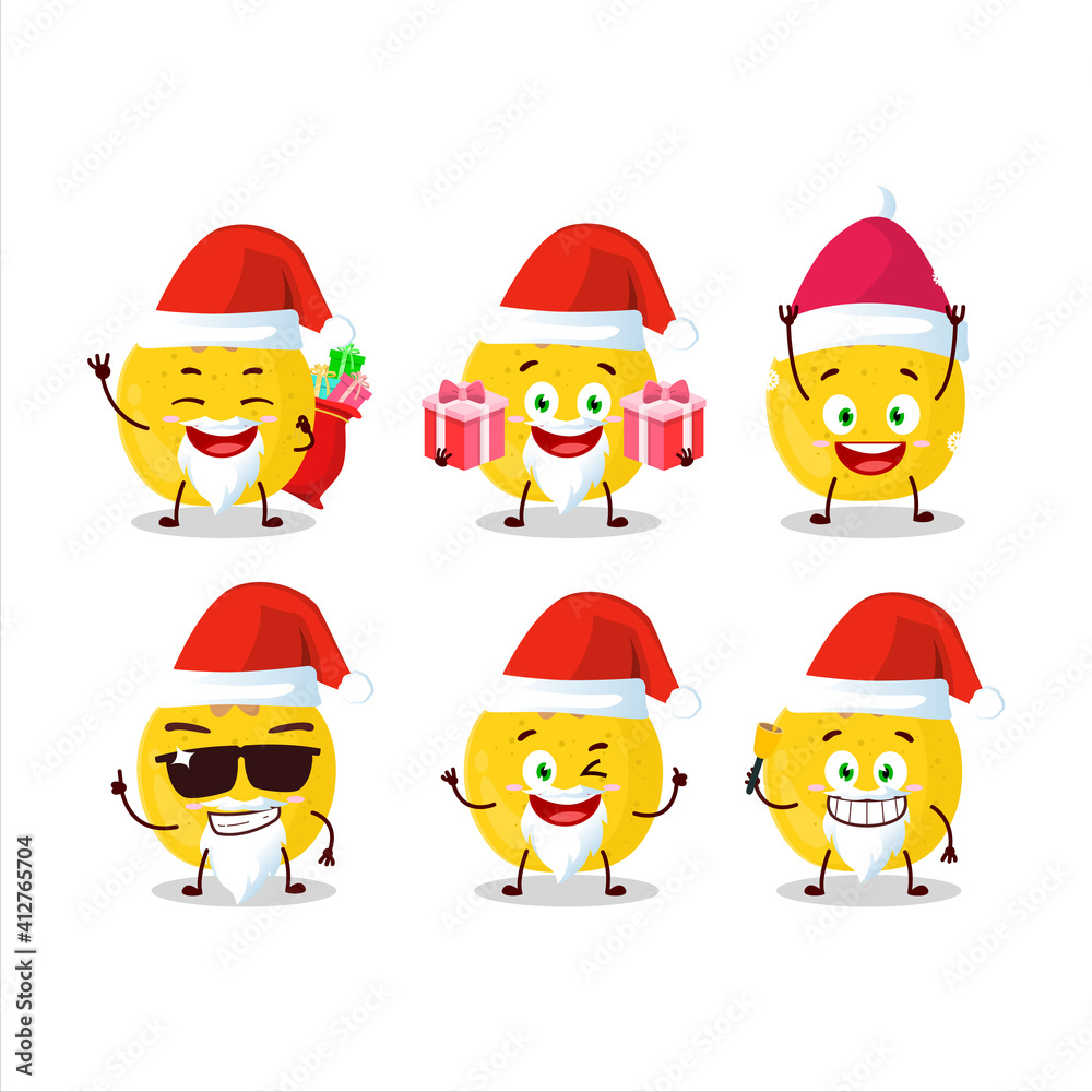 Santa Claus emoticons with nance fruit cartoon character Santa Claus emoticons with nance fruit cartoon character