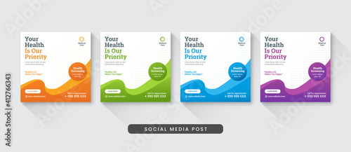 Medical and healthcare social media post template