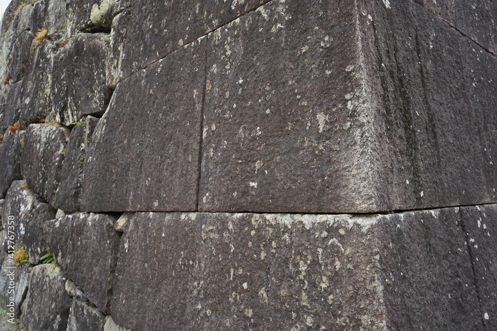 Stone wall at Hikone castle in Shiga Prefecture, Japan - 彦根城 石垣 城壁 日本 滋賀 Stone wall at Hikone castle in Shiga Prefecture, Japan - 彦根城 石垣 城壁 日本 滋賀