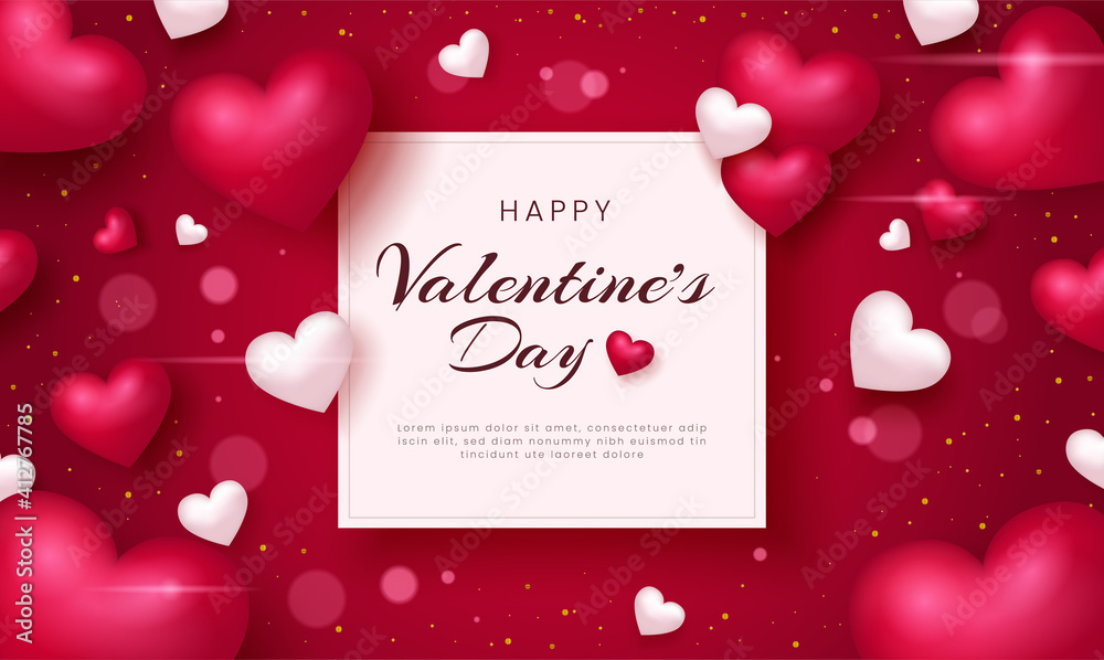 Happy valentine's day background with hearts