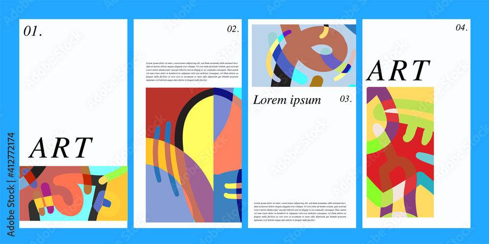 Fototapeta premium Vector colorful surreal abstract background illustration for social media banner