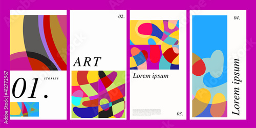 Vector colorful surreal abstract background illustration for social media banner