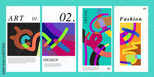 Vector colorful surreal abstract background illustration for social media banner