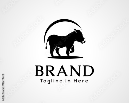 silhouette Donkey horse art logo symbol design illustration inspiration