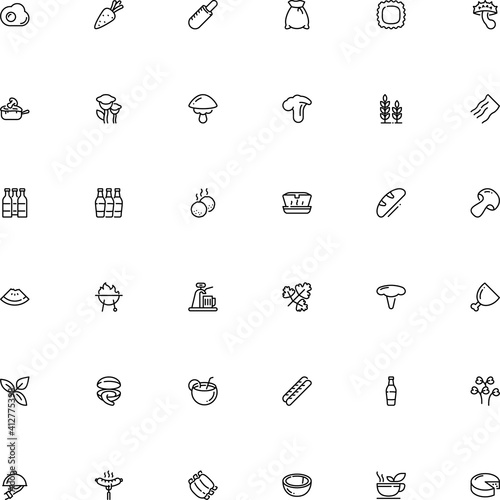 icon vector icon set such as: macaroni, tea, grilling, hole, calorie, grey puffball, plastic, closed, farm, waiter, dome, fly agaric, flora, packaging, coco, juicy, animal, watercress, equipment