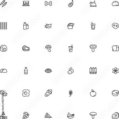 icon vector icon set such as: farfalle, sandwich, clear, syrup, summer, electric, line art, dome, field, ribs, fridge, seaweed, stick, tool, anise, pizza, herbal, bun, pancake, spaghettoni, butter