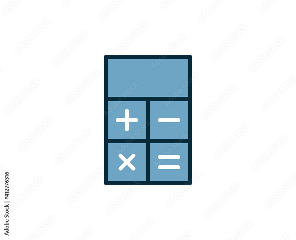 Calculator line icon. High quality outline symbol for web design or mobile app. Thin line sign for design logo. Color outline pictogram on white background Calculator line icon. High quality outline symbol for web design or mobile app. Thin line sign for design logo. Color outline pictogram on white background