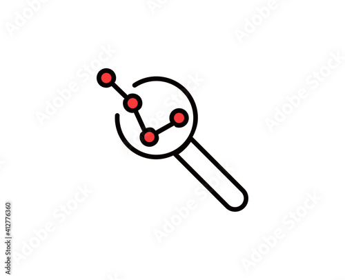 Search down line icon. Vector symbol in trendy flat style on white background. Search down sing for design.