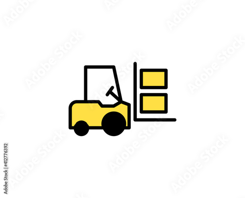 Forklift line icon. Vector symbol in trendy flat style on white background. Commerce sing for design.