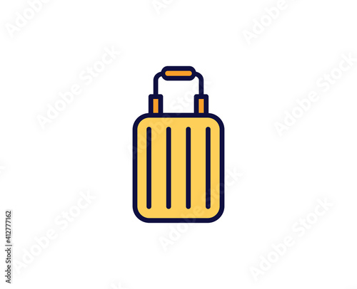 Suitcase line icon. Vector symbol in trendy flat style on white background. Travel sing for design.