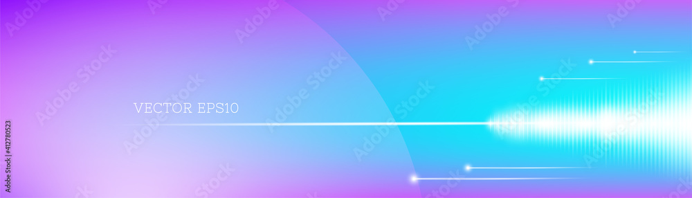 Obraz premium Abstract futuristic banner. Bright flashes in the form of a diagram and shining rays against a violet-cyan background. Clipping mask. EPS10