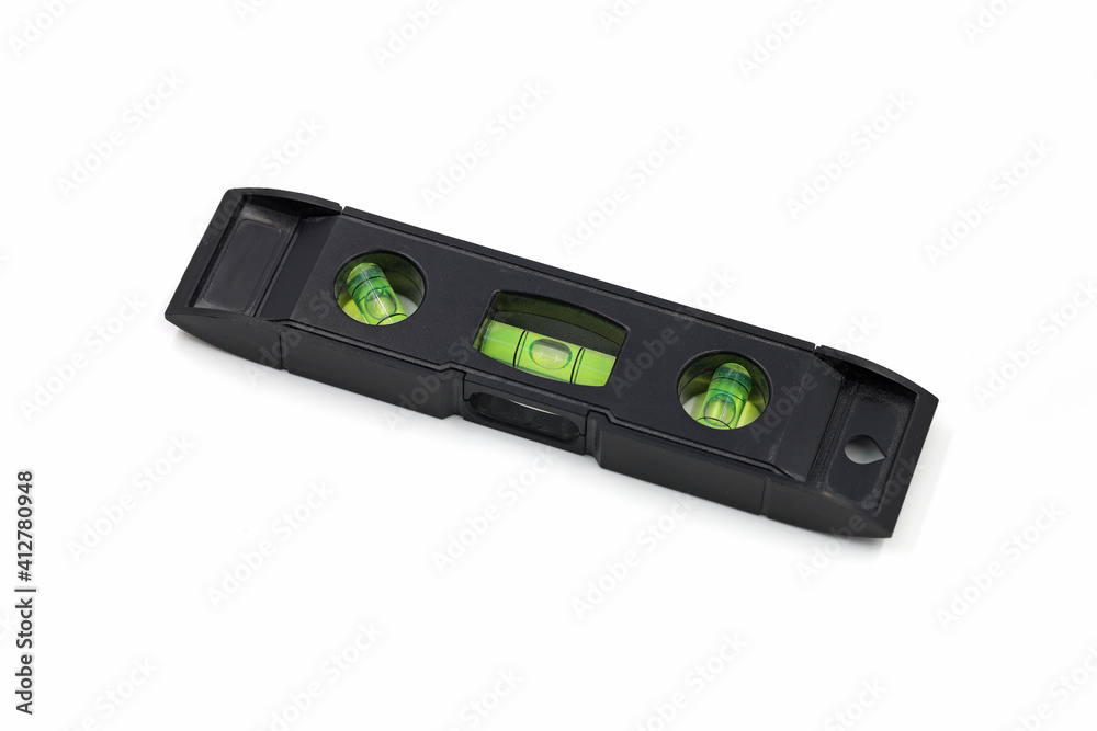mini bubble spirit level black isolated on white background mini bubble spirit level black isolated on white background
