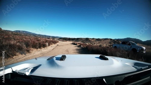 Dashcam Time Lapse Driving Down Dirt Road In Offroad Park California photo