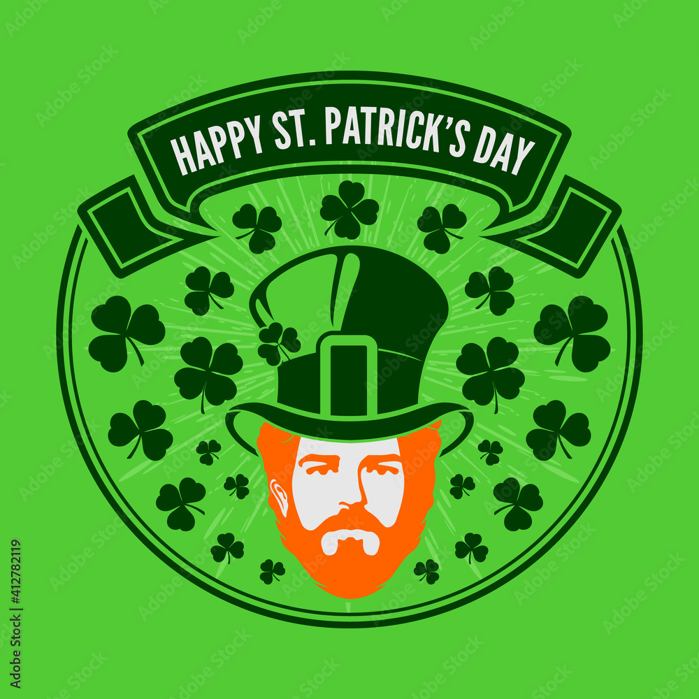 Saint Patrick's day celebration design template with cool Leprechaun Saint Patrick's day celebration design template with cool Leprechaun