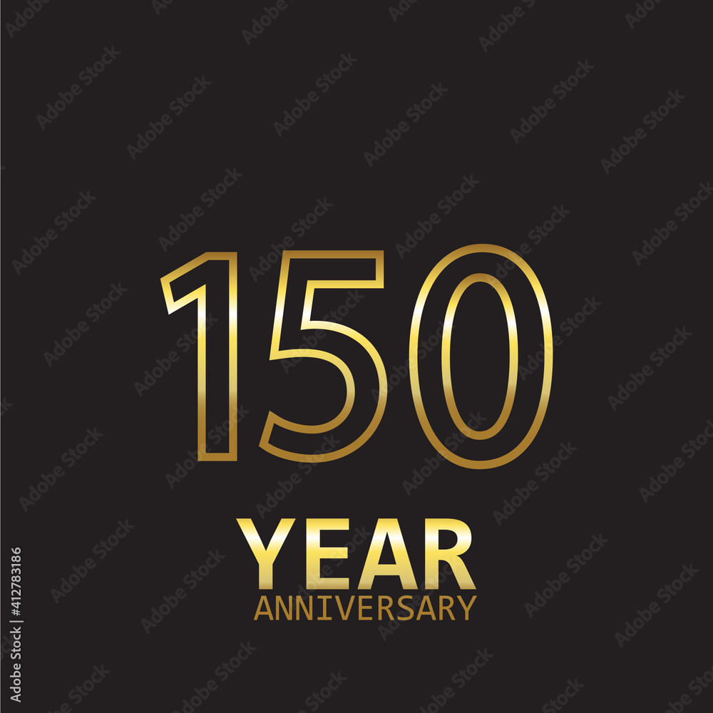 Anniversary Logo Vector Template Design Illustration gold and black