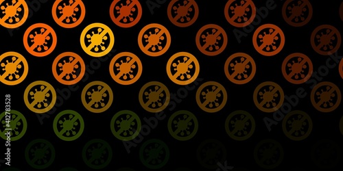 Dark Green, Yellow vector texture with disease symbols.