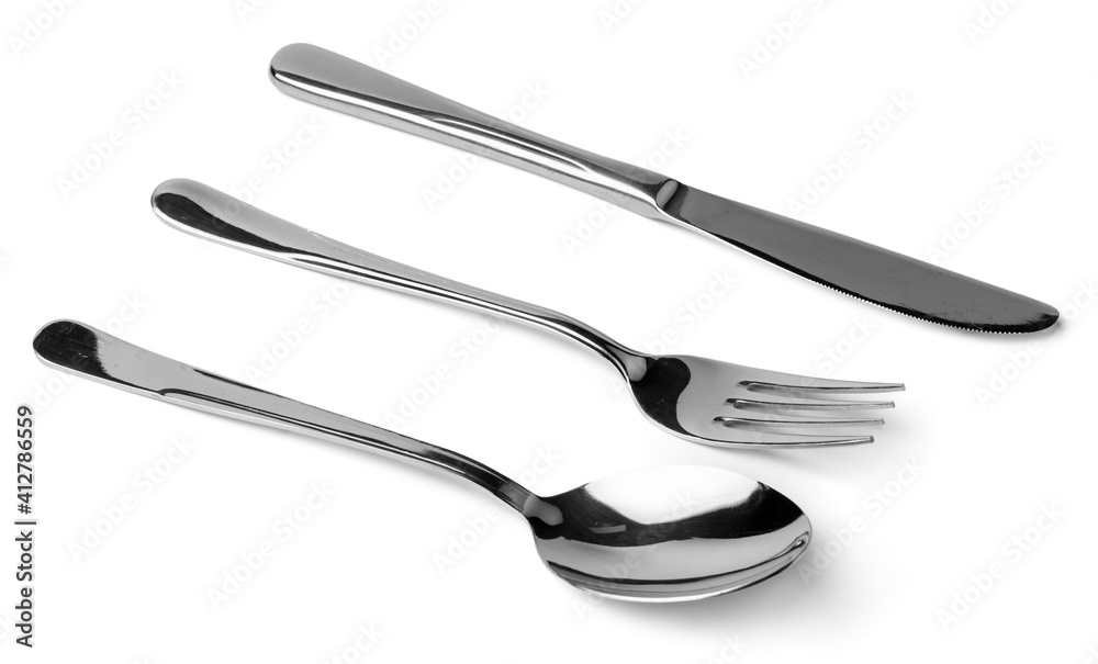 Set of dining cutlery isolated on white background Set of dining cutlery isolated on white background