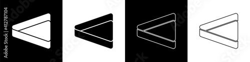 Set Billiard triangle icon isolated on black and white background. Vector.