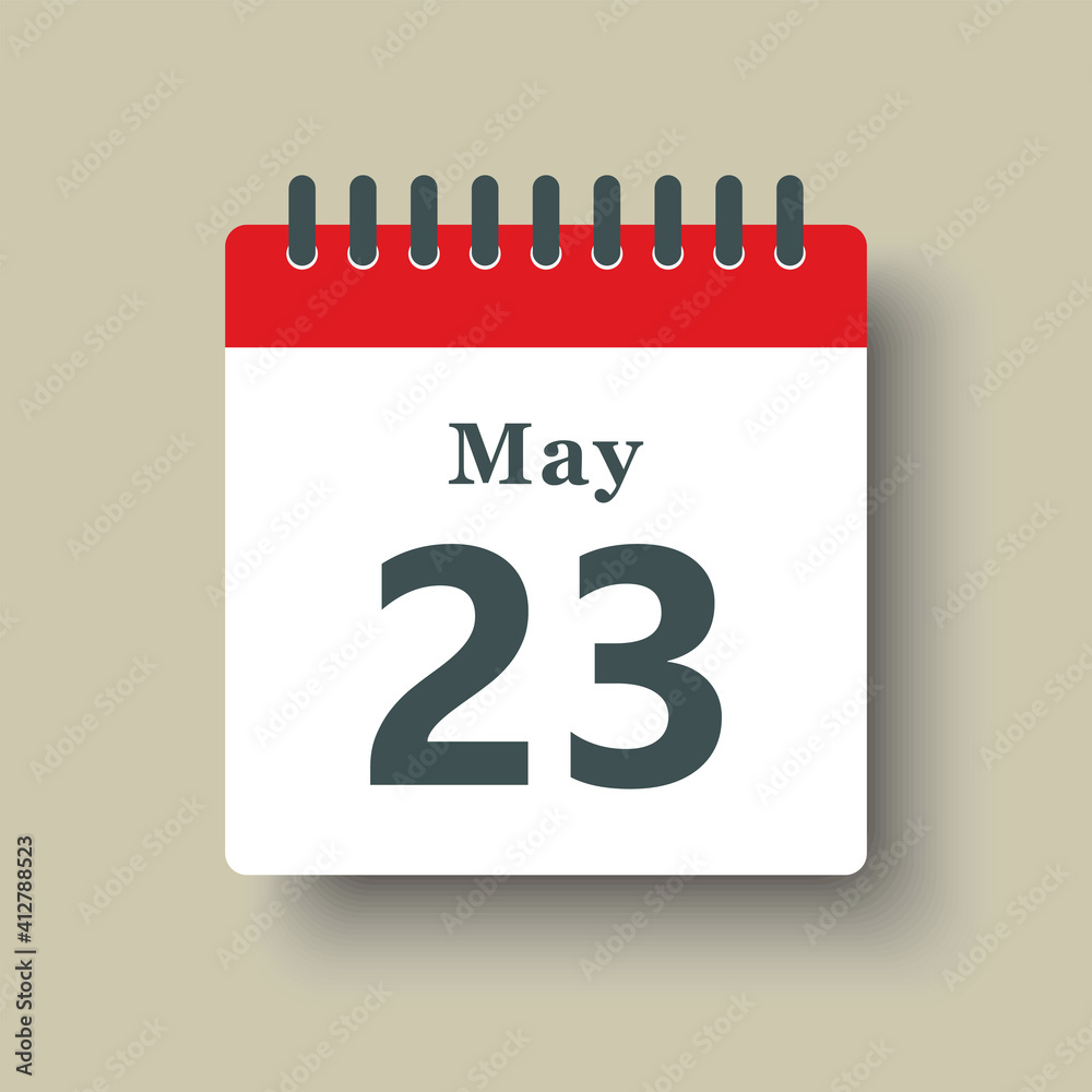 Icon day date 23 May, template calendar page Icon day date 23 May, template calendar page