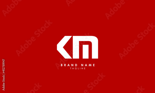 Alphabet letters Initials Monogram logo, MK, K and M, Alphabet Letters KM minimalist logo design in a simple yet elegant font, Unique modern creative minimal circular shaped fashion brands