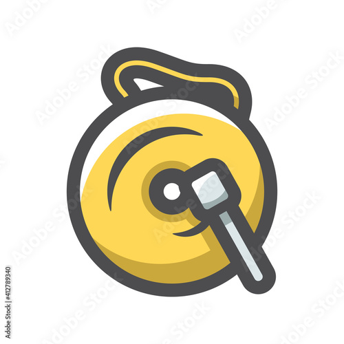 Gong musical instrument Vector icon Cartoon illustration.