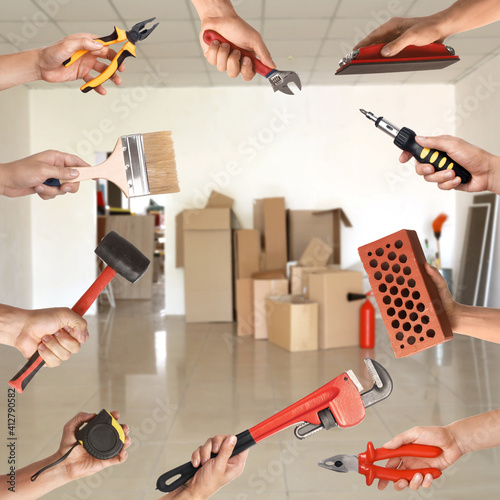 Many hands with different c...