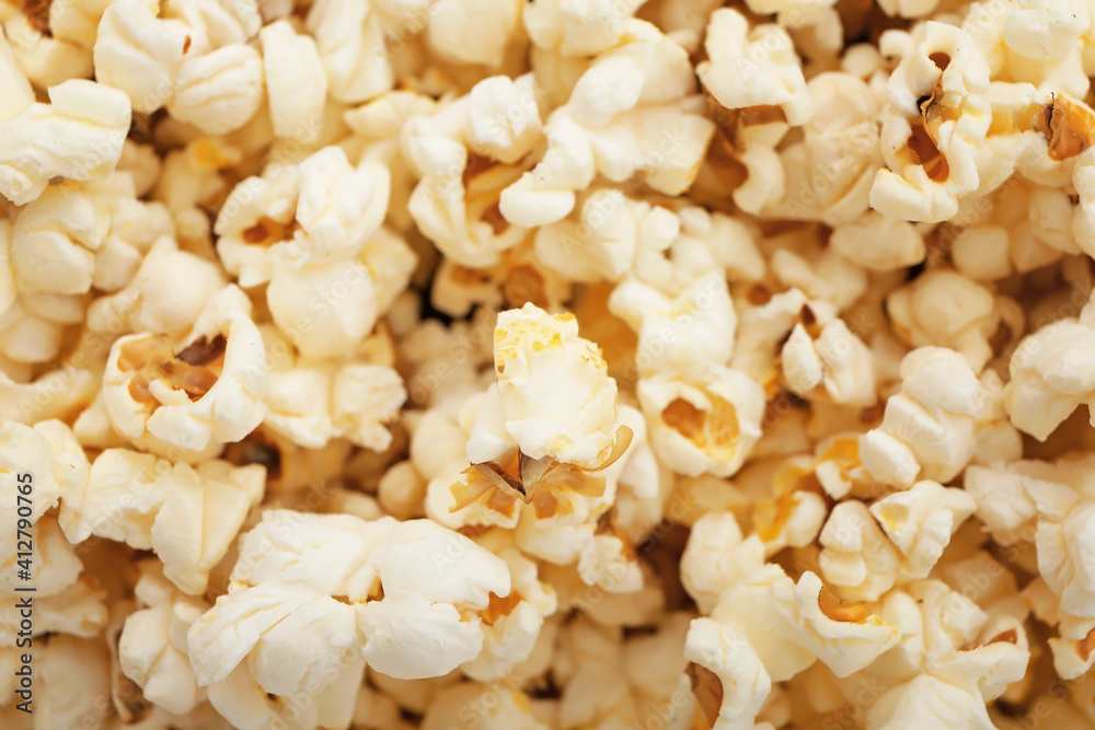 Heap of delicious popcorn as background Heap of delicious popcorn as background