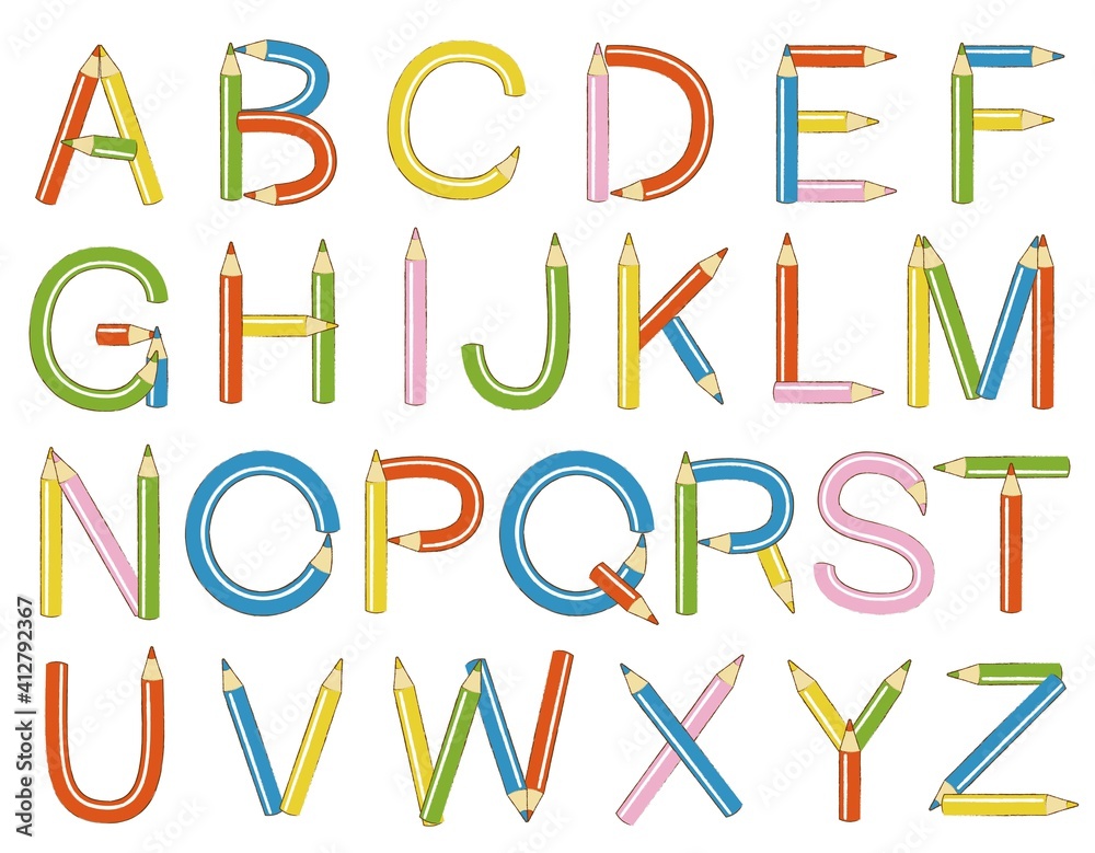 色鉛筆シリーズ（アルファベット・英語・文字）