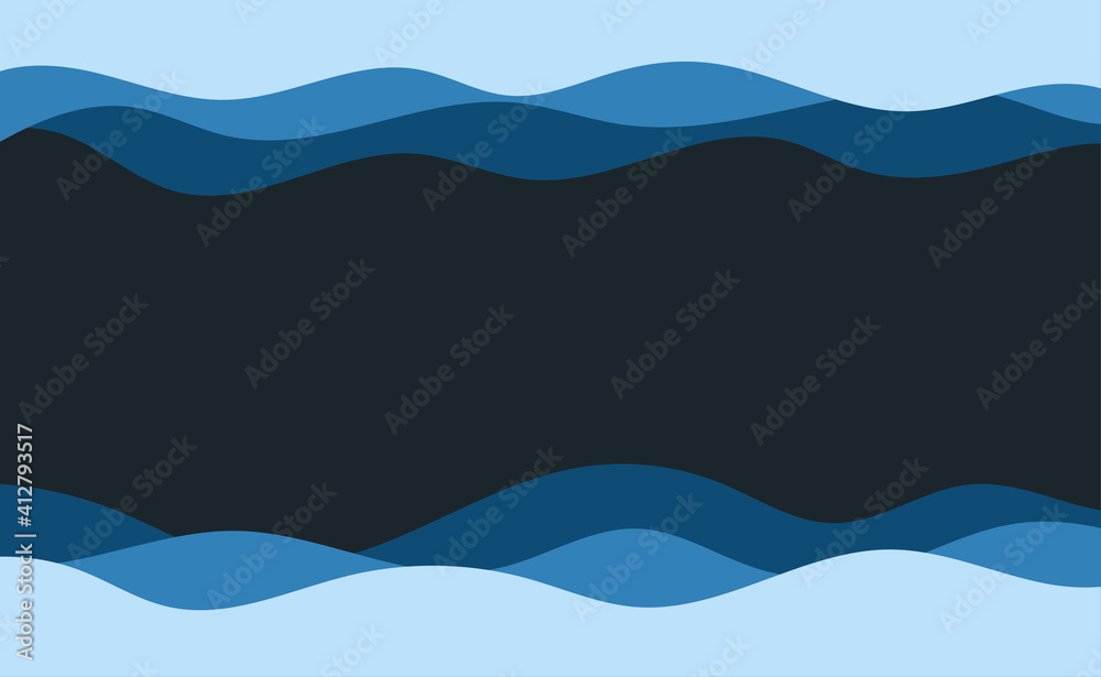 Blue water wave sea line curve background banner vector.