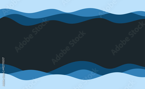 Blue water wave sea line curve background banner vector.