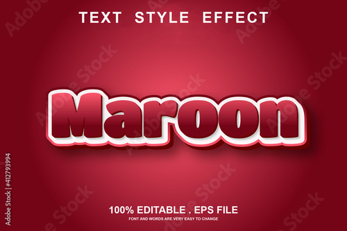 maroon text effect editable